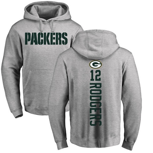 Green Bay Packers Ash #12 Rodgers Aaron Backer Nike NFL Pullover Hoodie